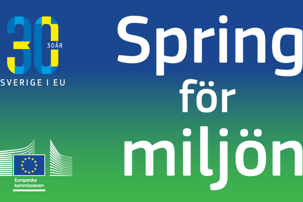 Spring för miljön- slogan, EC och 30 år i EU logo